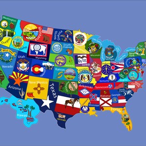 Illustration de la carte du monde du drapeau des États-Unis Imprimable Illustration numérique JPG Télécharger