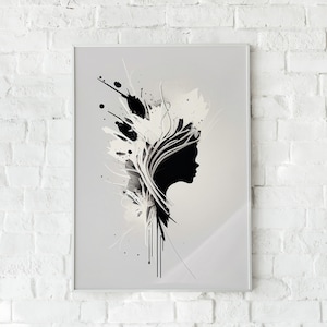 Digital Prints Art Silhouette Woman Poster AI Art Poster for Living Room