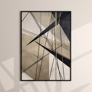 Abstract Poster Print Art Beige Wall Decor Home Abstract Art