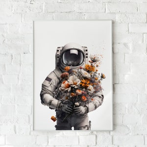 Artwork Astronaut Poster Print Wall Art Digital Download Space Poster Gift Space Lover