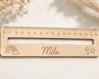 Personalized wooden reading aid with name – reading ruler for children – gift for starting school and beginning of school