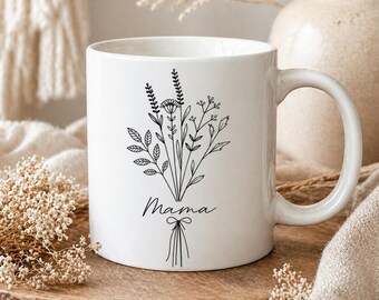 Personalized Mom mug with floral design, gift for Mom, Mother's Day gift, birthday