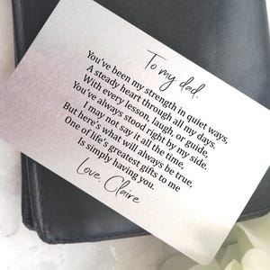Tarjeta de billetera de metal personalizada para papá / Regalo de recuerdo sentimental para papá, padrastro, papá / Día del padre, día de la boda, regalo de cumpleaños