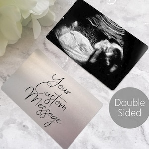 Personalisierte Baby Scan Photo & Nachricht Brieftasche Geldbörse Karte | Ultraschall Bild Geschenk | Geschenk für Freund, Freundin, Mann, Frau, Mutter, Vater
