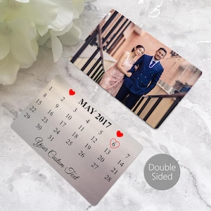 Personalisierte Foto & Datum Brieftasche Geldbörse Karte | Sentimentale Geschenkkarte Andenken | Für Valentinstage | Freund, Freundin, Mann, Frau, Verlobte