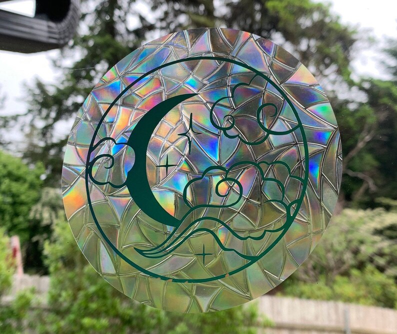 Moon and Cloud Suncatcher Window Cling//rainbow Maker / Etsy