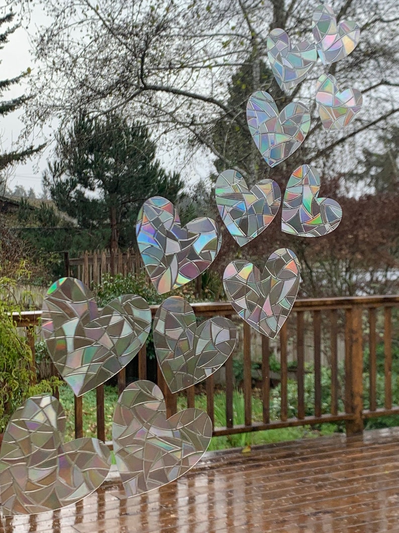 Heart Window Prisms Rainbow Sticker Prism Window Window Decor Suncatcher Decal Bird Window Alert