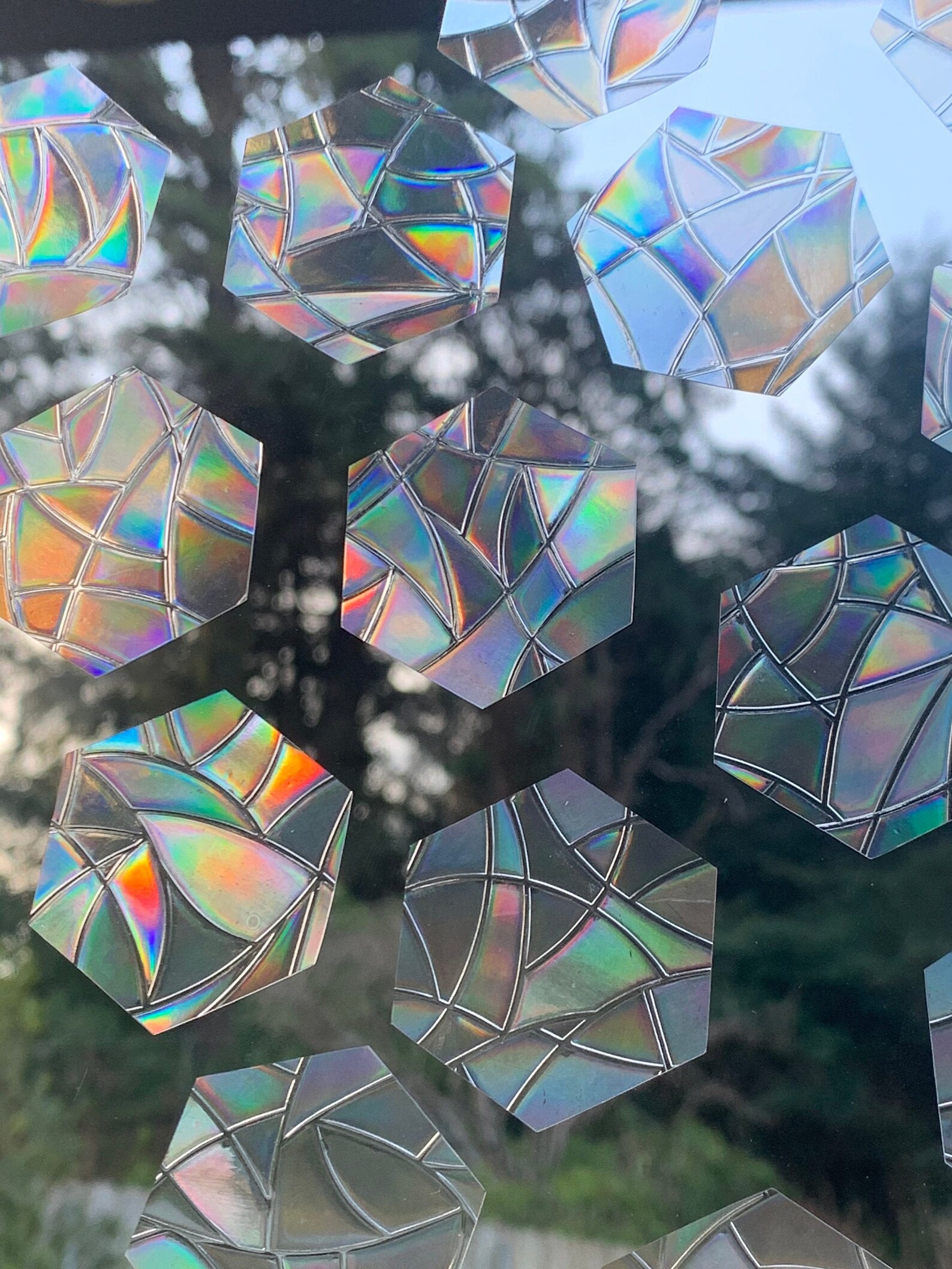 Mini Hexagon Window Prisms // Rainbow Sticker // Prism Window Etsy