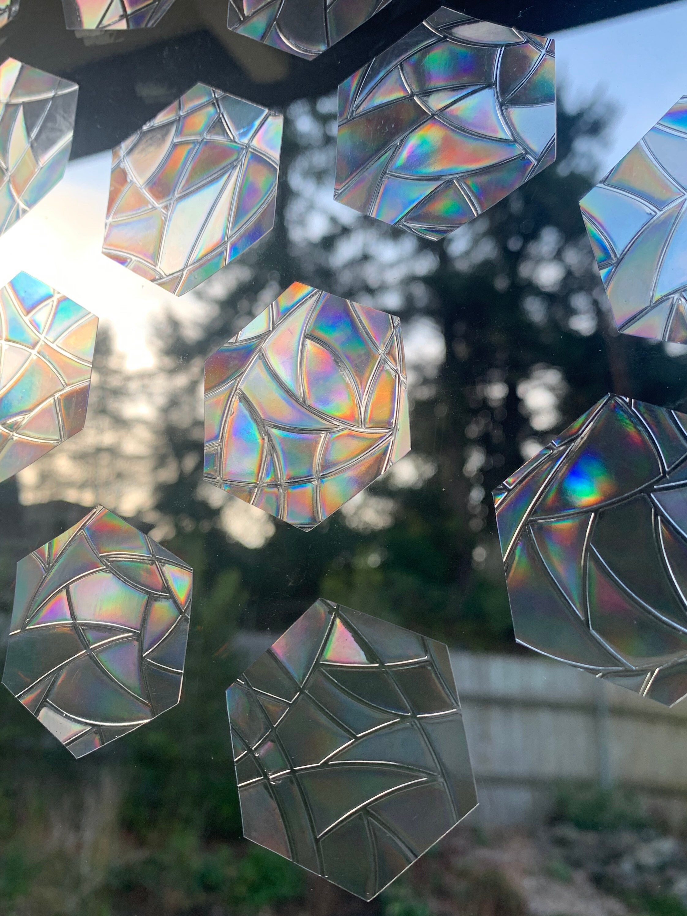Mini Hexagon Window Prisms // Rainbow Sticker // Prism Window Etsy