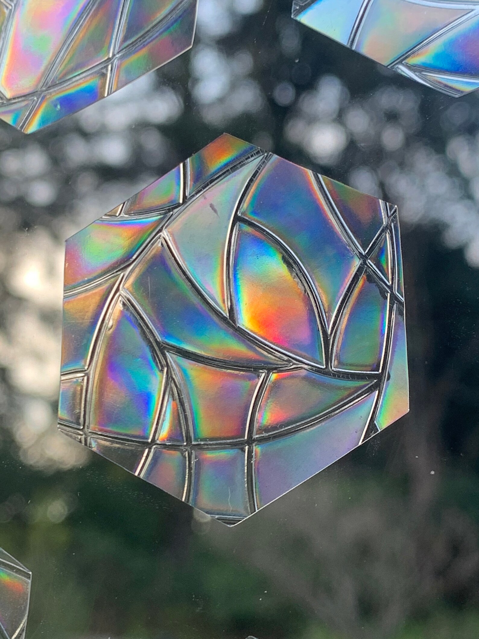 Mini Hexagon Window Prisms // Rainbow Sticker // Prism Window Etsy