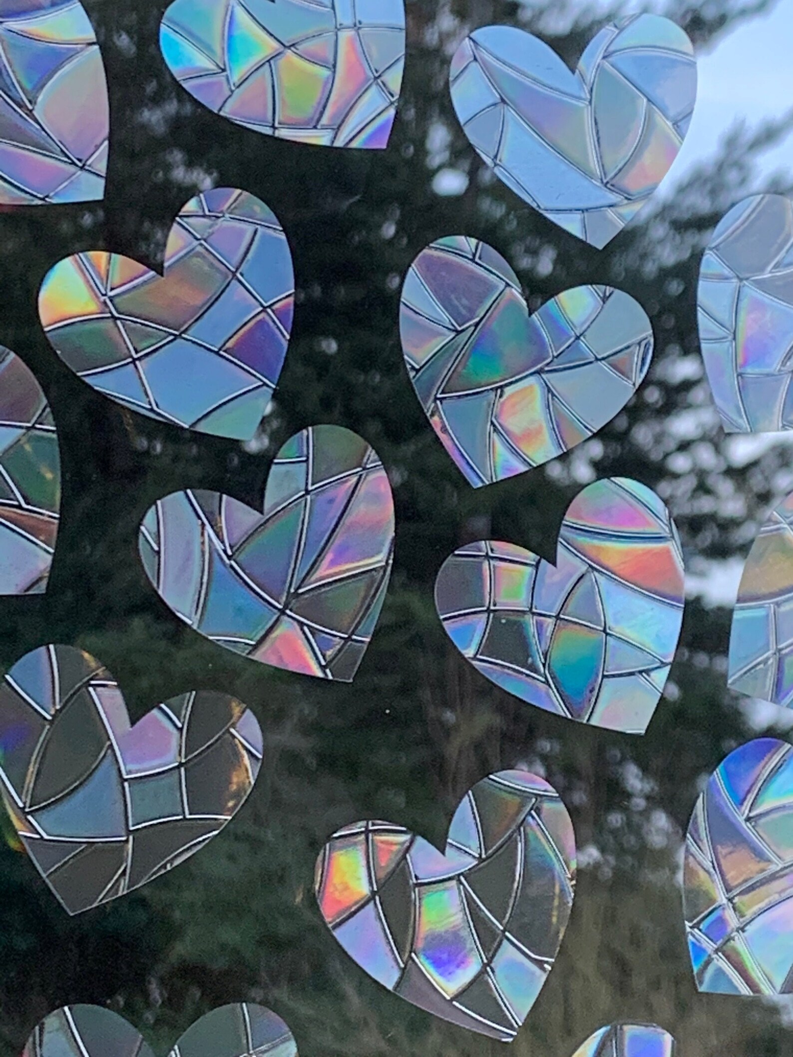 Mini Heart Window Prisms // Rainbow Sticker // Prism Window // Etsy