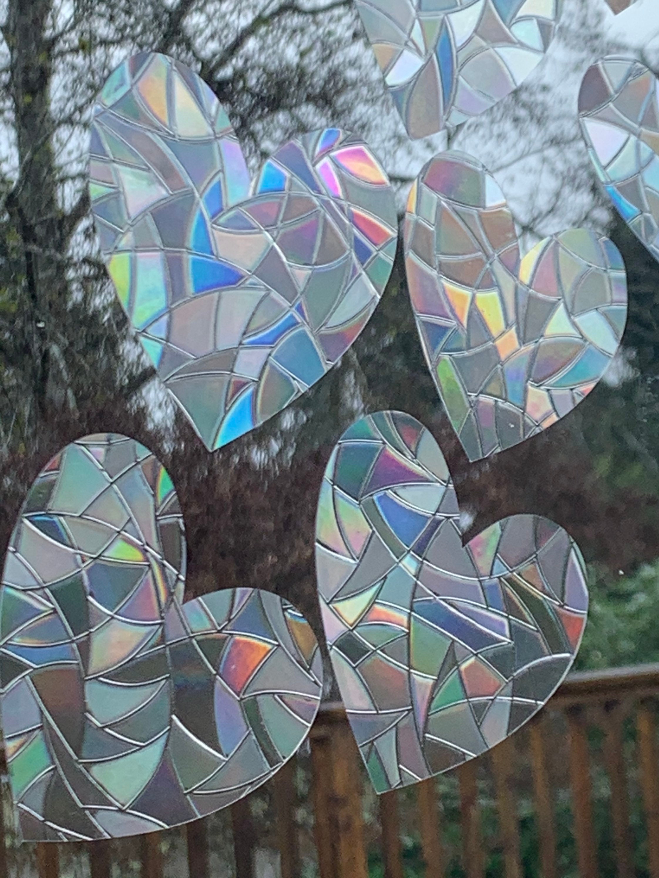 Heart Window Prisms Set of 18 // Rainbow Sticker // Prism Etsy