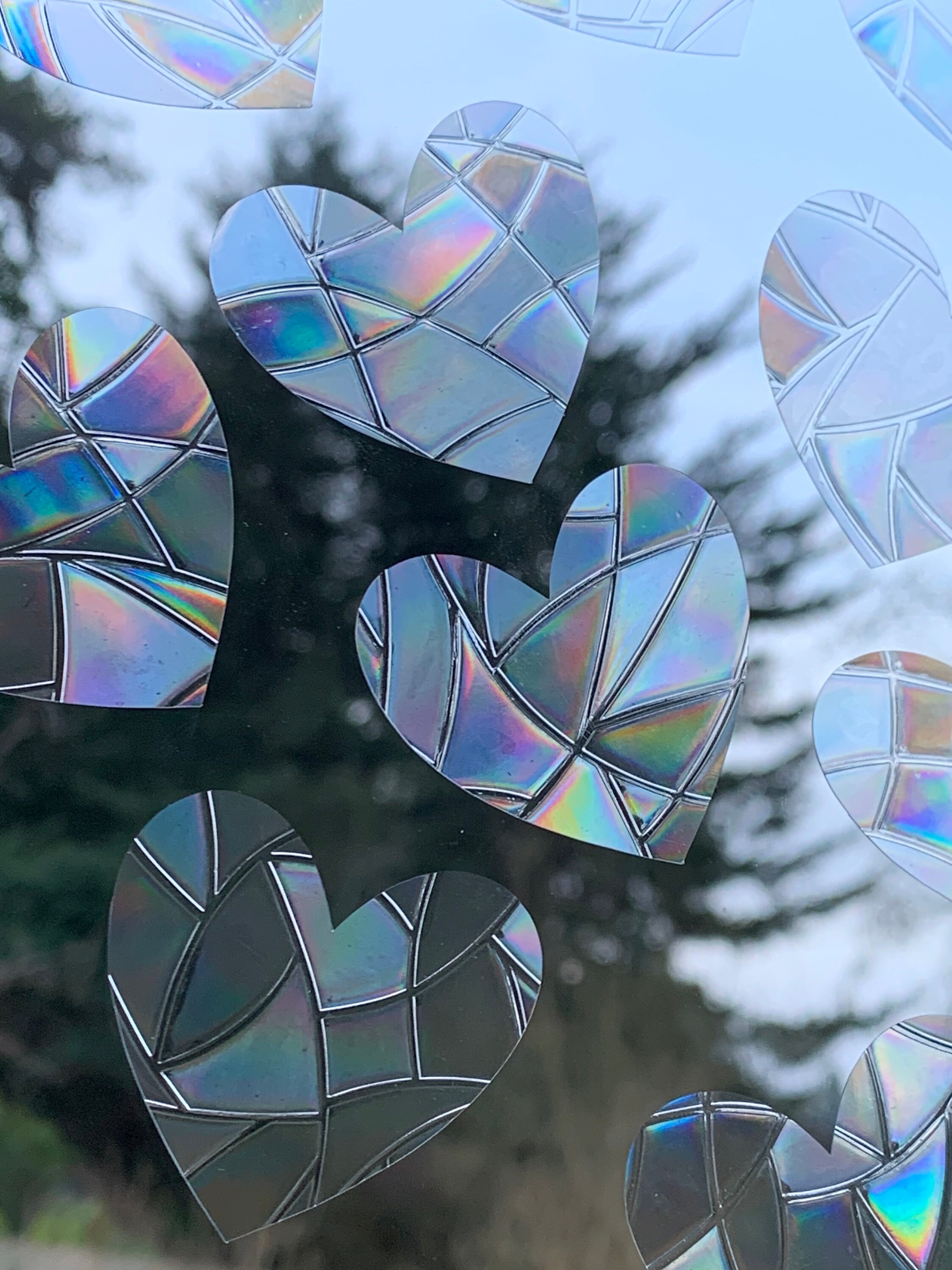 Mini Heart Window Prisms // Rainbow Sticker // Prism Window // Etsy