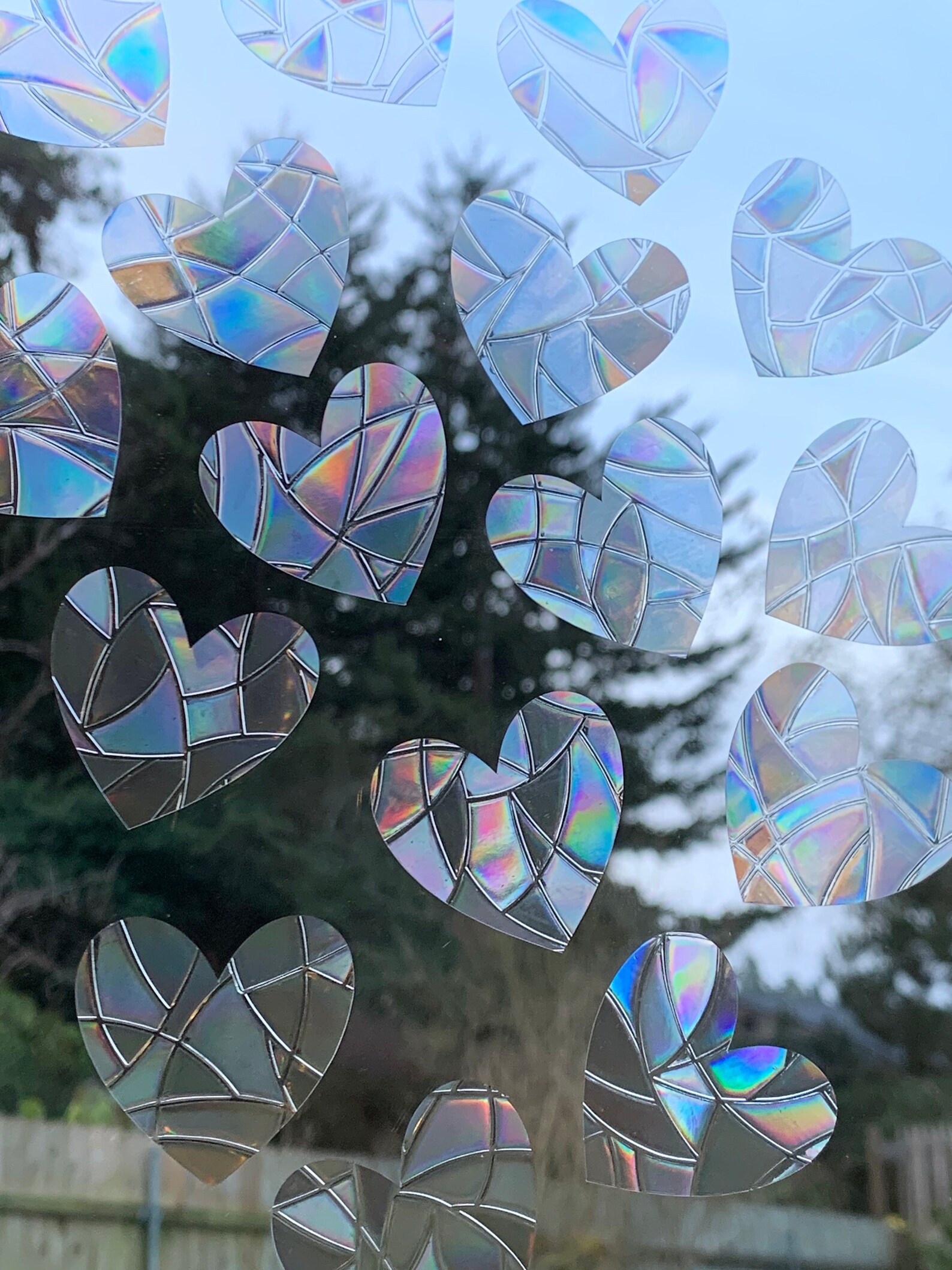 Mini Heart Window Prisms set of 15 // Rainbow Sticker // Prism Etsy