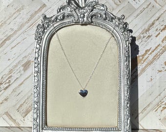 Collar con colgante de corazón en plata de ley