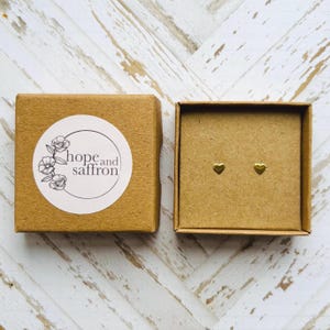 14k Gold Plated Heart Stud Earrings: Sterling Silver
