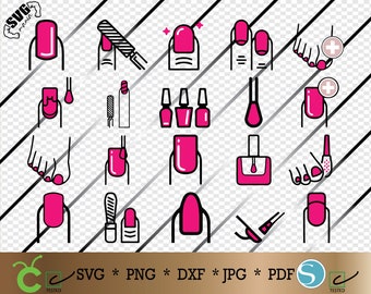 Nails SVG digital download, Manicure SVG, Nails clipart, Manicure clipart, Manicure cut file, nail salon svg,  Pedicure svg, Nails cricut.