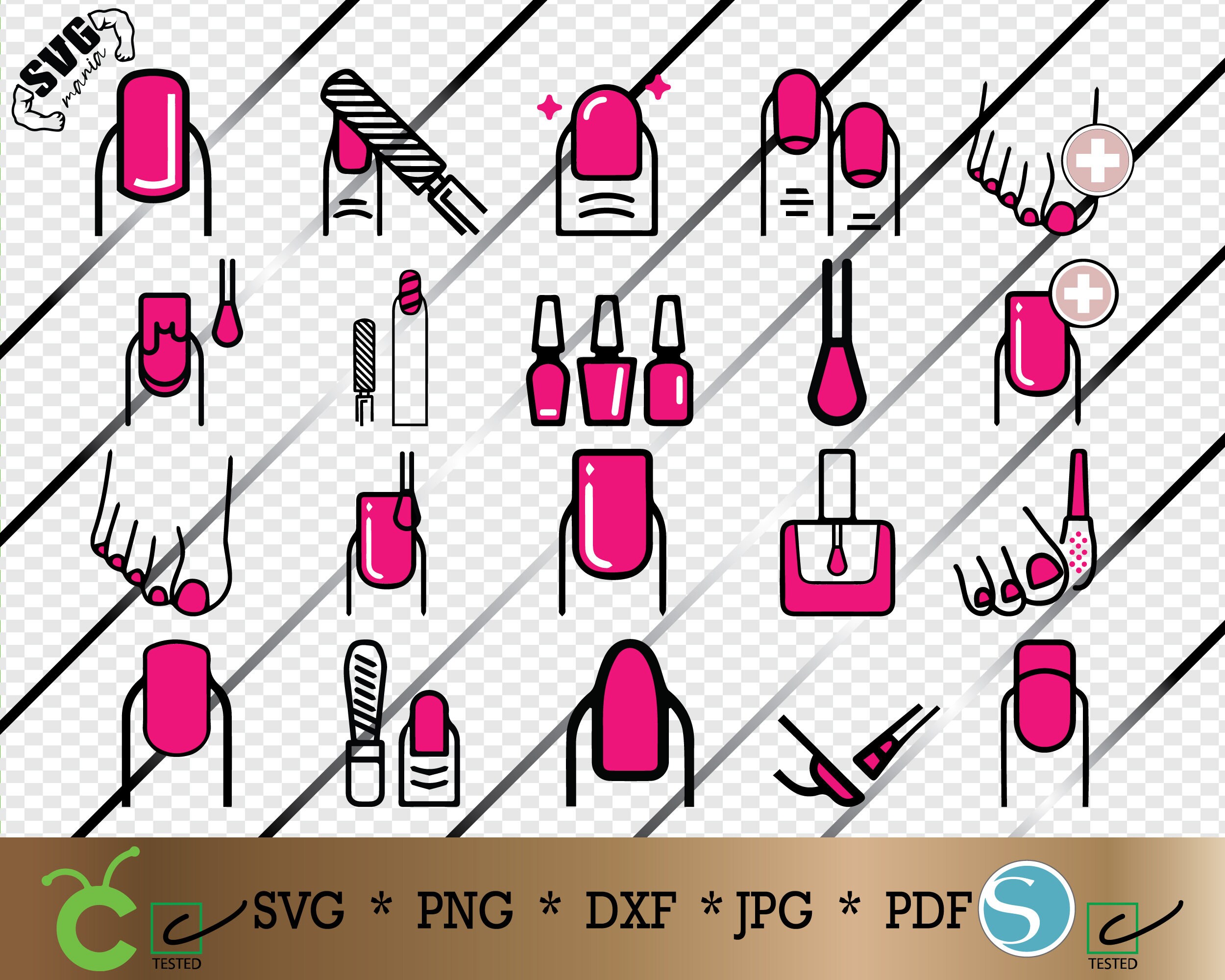 Uñas SVG descarga digital, Manicure SVG, Nails clipart, Manicure ...