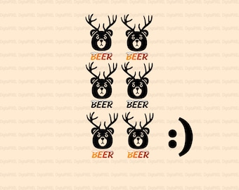 Bear svg descarga digital, Beer BEAR DEER svg, cerveza svg, deer svg, Bear Silhouette, querida silueta, temporada de cerveza svg, Cerveza Cricut, cerveza png