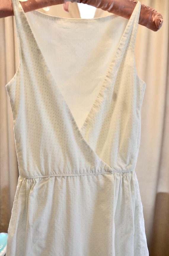 White Swiss Dot 1950s 1960s Cotton Dress