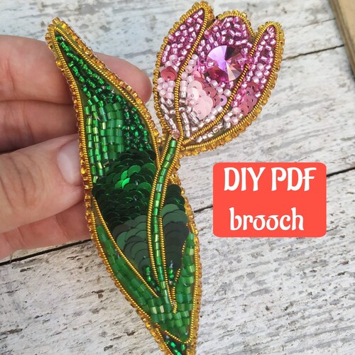 DIY Bead Embroidered Dragonfly Brooch PDF Tutorial Etsy