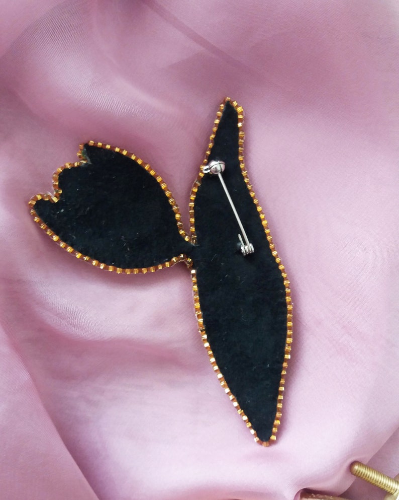 Diy Brooch Embroidered Brooch Tutorial Brooch Beaded Etsy