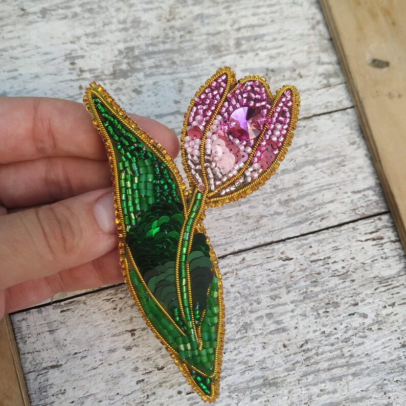 Diy Brooch Embroidered Brooch Tutorial Brooch Beaded Etsy