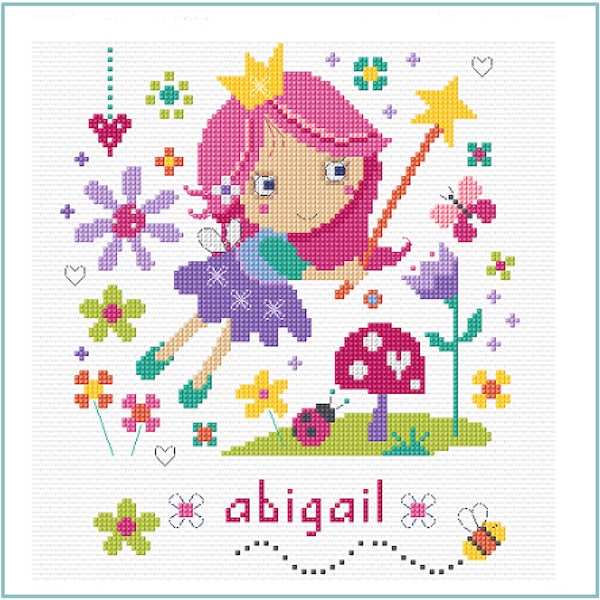 The Stitching Shed Flower Fairy PDF Downloadable Printable cross stitch pattern. Cross stitch chart. Printable cross stitch design