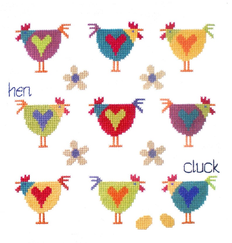 The Stitching Shed Chicken Sampler PDF Downloadable Printable cross stitch pattern Cross stitch chart Printable cross design