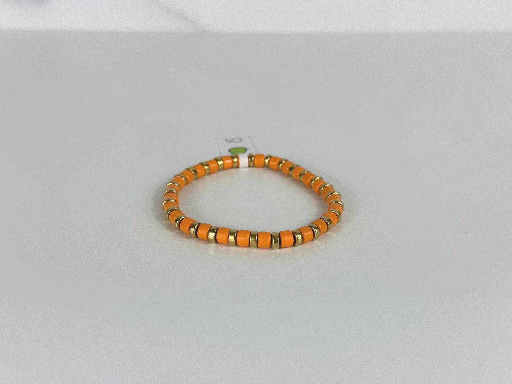 Orange Copper Lava Bracelet, Lava Beads, Bracelets, Lava Bracelets