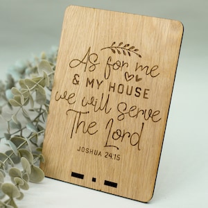 As for me and my house | Shine your Light | Pray on it | Joshua 24:15 | Standing Sign | Christian Home | Christian Gift | Engraved Sign