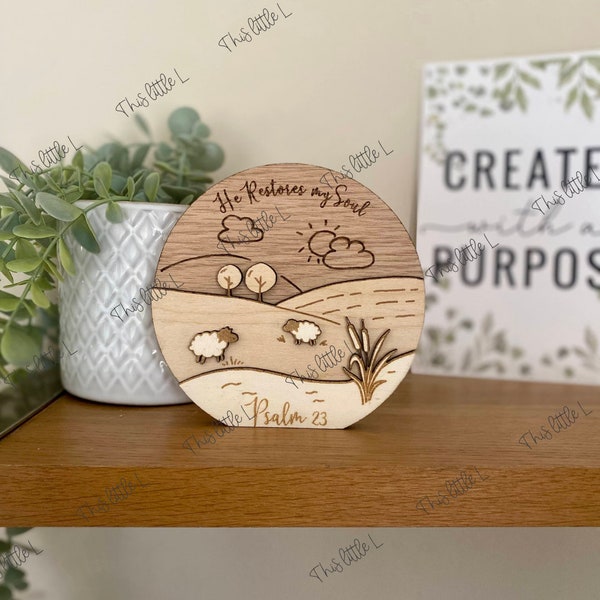 Free Standing Bible Verse Scene Plaque