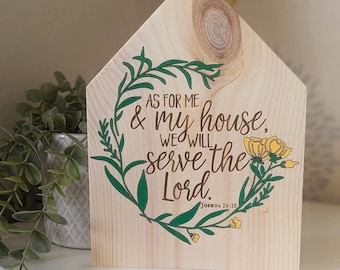 As for me and my house Freestanding House | Joshua 24:15 | Home Décor | Standing House | Christian Home