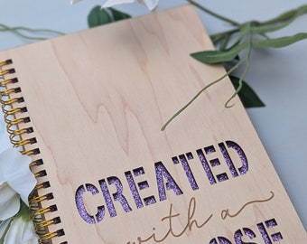 A5 Maple Plywood Notebook: Woman of God, Gold Binder, Lined Paper