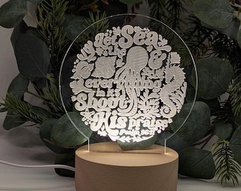 Faith Acrylic Night Light: Scripture LED Christian Home Decor