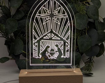 LED Nativity Scene Light: Acrylic Christmas Decor
