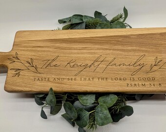 Personalised Family Name Mango Wood Serving Platter: Christian Home Decor