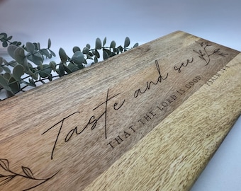 Engraved Bible Verse Serving Platter: Solid Wood Christian Gift