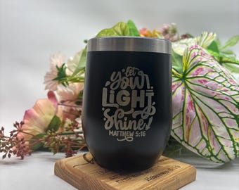 Bible Verse Insulated Travel Mug | Christian Engraved 12oz Stainless Steel