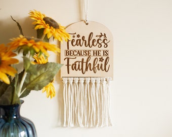 Bible Verse Hanging Macrame Sign | Pastel Rope Colours | Encouraging Home Decor | Christian Home