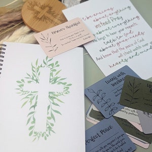 Prayer Prompt Box: Christian Gift Set with Notebook & Scripture Print