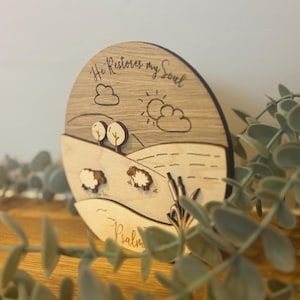 Free Standing Bible Verse Scene Plaque