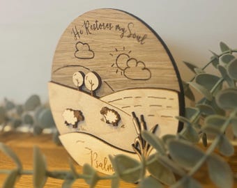 Free Standing Bible Verse Scene Plaque