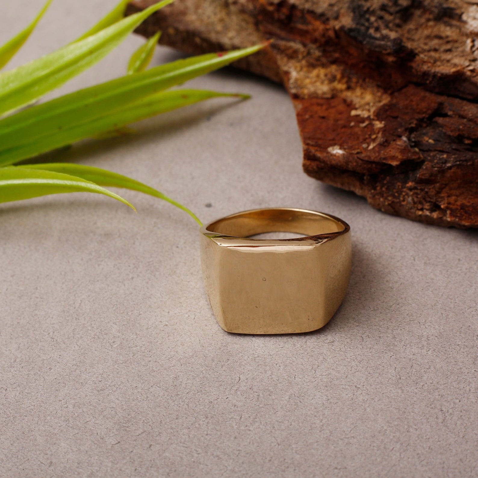Mens Ring Brass Antique Ring Mens Square Ring Solid Brass Ring For Men Personalized Ring Mens Gift Engraved Ring Custom Jewelrey 