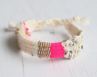 Woven Bracelet Handmade Bracelets For Women Boho Bracelets Friendship Bracelets Modern Bracelets Pink Bracelet Teenager Gifts For Friends