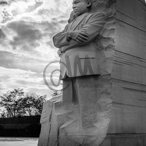 Monumento a Martin Luther King Jr., Washington D.C., National Mall, Capitolio, descarga digital en blanco y negro