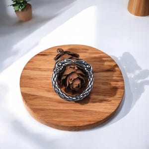 Entwined Ravens Ring Norse Mythology Stainless Steel Jewelry In A Wooden Box