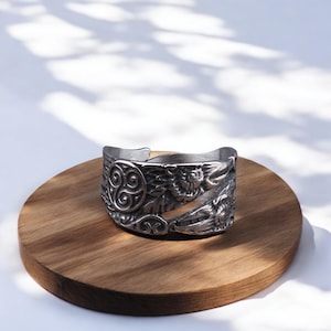 Raven And Triple Horn Of Odin Norse Stainless Steel Ring