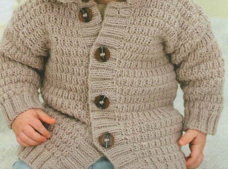 Baby Boy Girl Teddy Bear Jacket with Hood knitting pattern Etsy