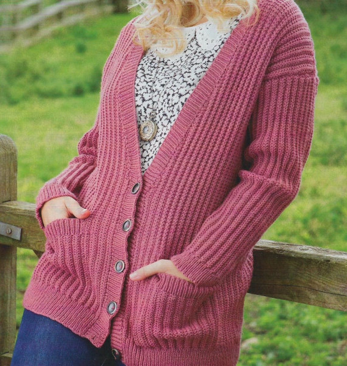 Ladies Boyfriend Cardigan Knitting Pattern PDF. Women's Etsy UK